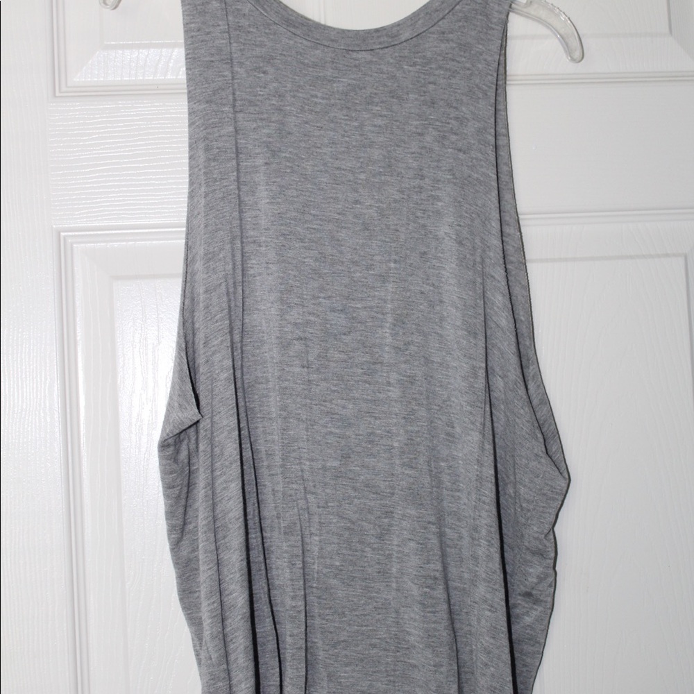 Gray Tank Top with Peep Hole in Back